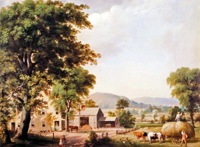 George Henry Durrie (American Painter, 1820-1863)  Haying at Jones Inn.JPG